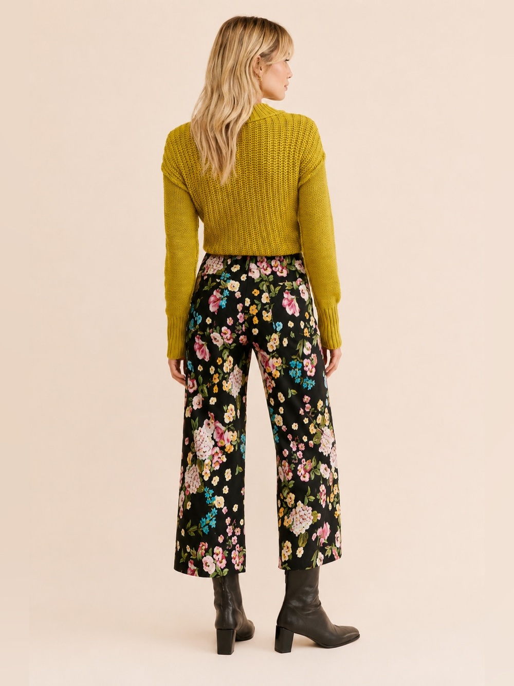 Maeve Anthropologie The Colette Floral Cropped Wide Leg Pants 26 25909 - Picture 3 of 16